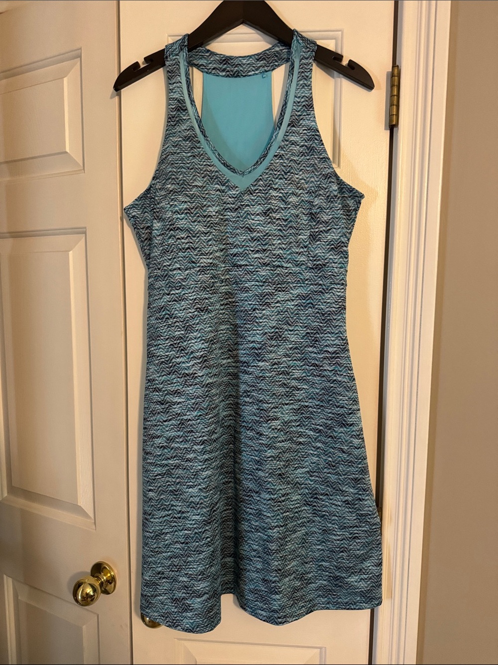 MPG Aqua and Teal Textured Racerback Midi Dress